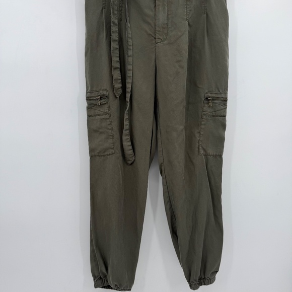 Express Pants Women Medium Green Extreme HighRise Jogger Cargo Chambray Military - Picture 3 of 12